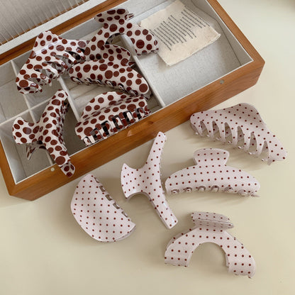 Simple Polka Dot Color Block Hair Claw