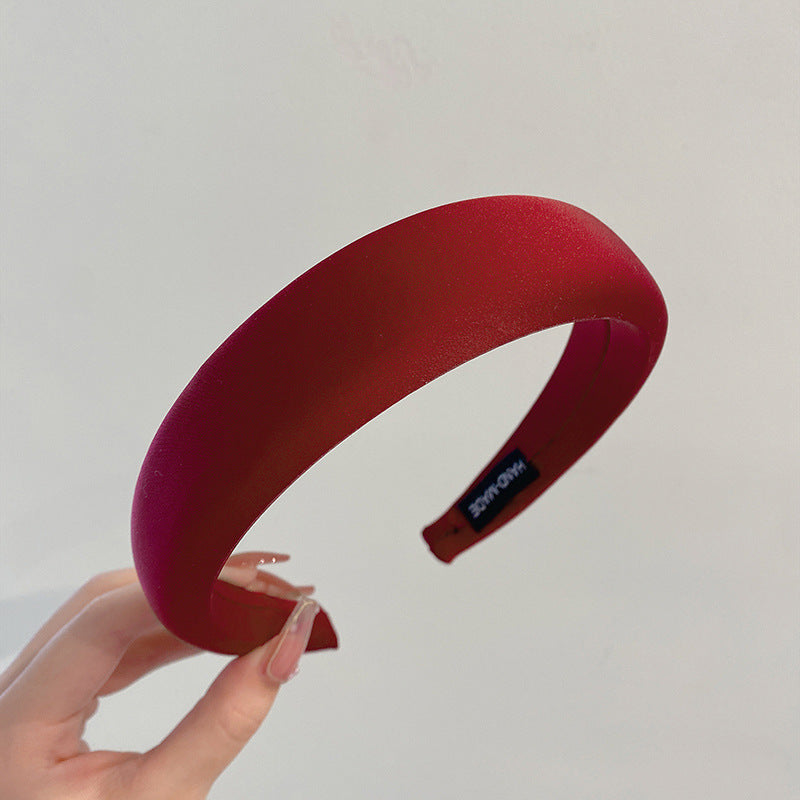 Solid Color Sponge Padded Satin Headbands