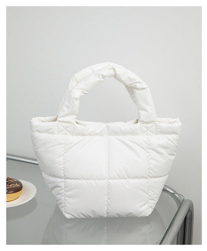 Solid Color Simple Puffer Handbag