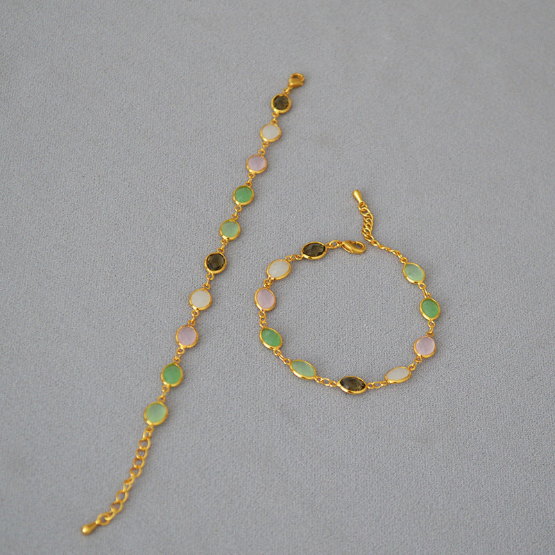 Elegant Gold Plated Crystal Chain Bracelet