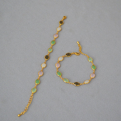 Elegant Gold Plated Crystal Chain Bracelet