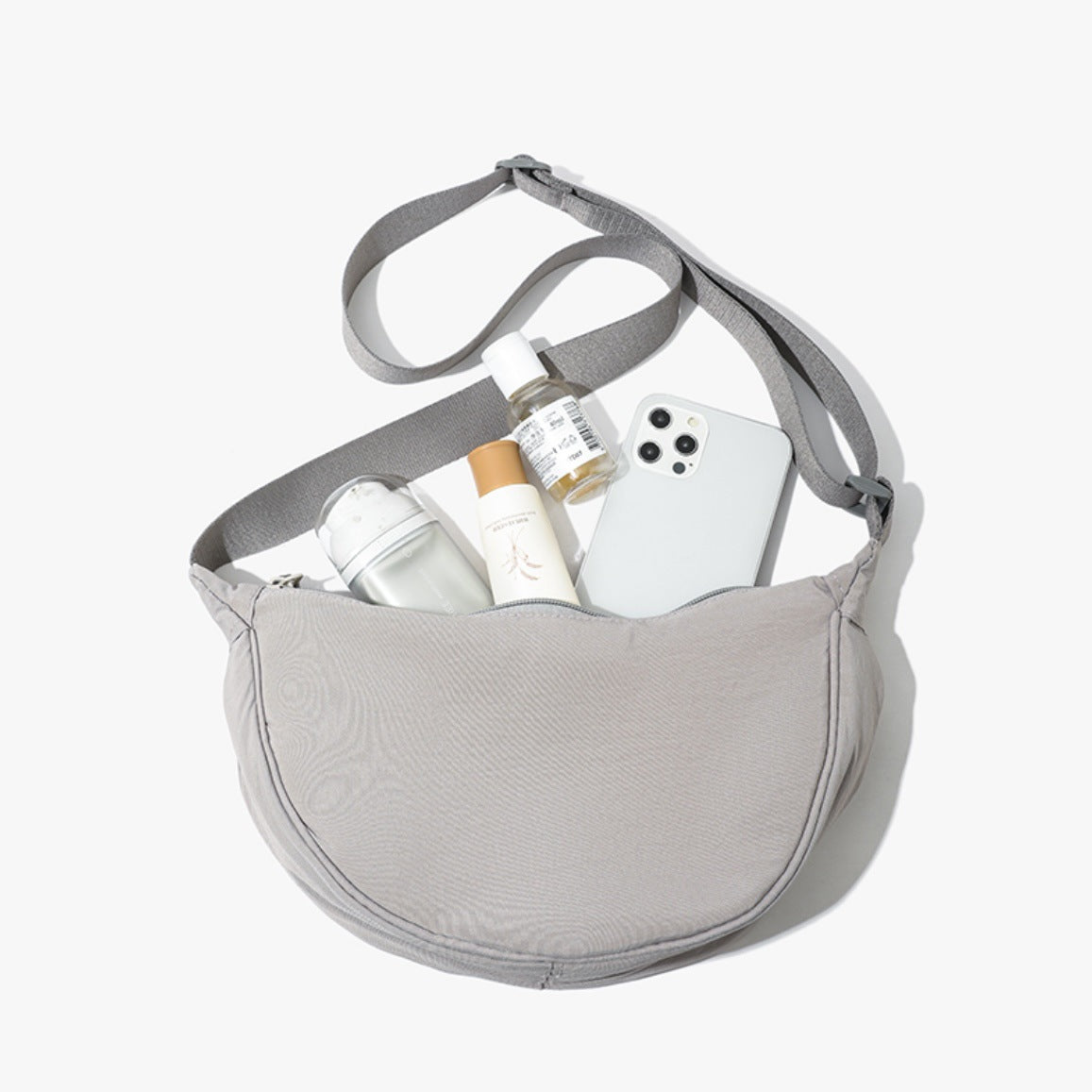 Solid Color Portable Nylon Shoulder Bag