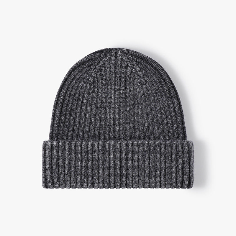 Washed Ribbed Knit Hat Solid Color Beanie