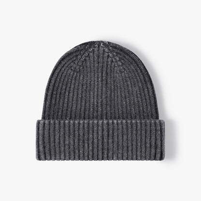 Washed Ribbed Knit Hat Solid Color Beanie