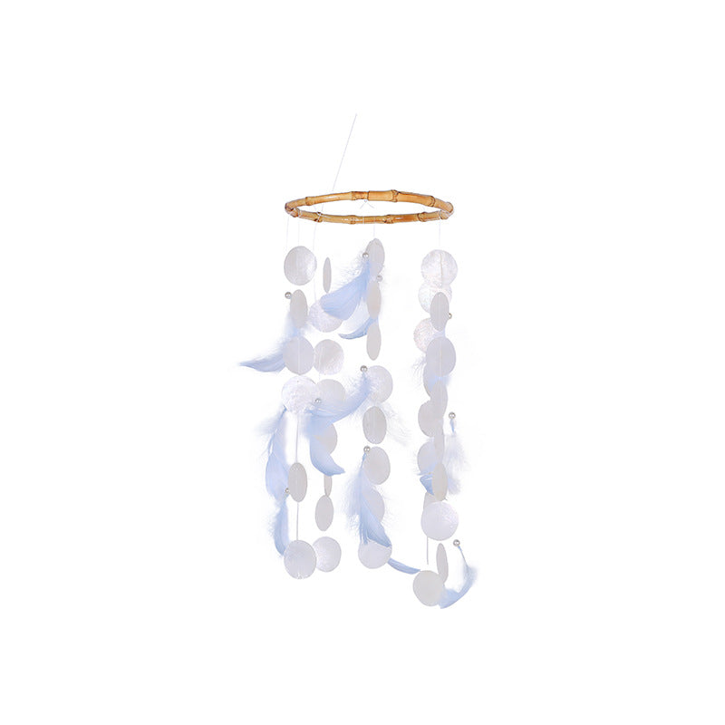 2+Simple Shell Feather Hangings