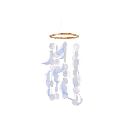 2+Simple Shell Feather Hangings