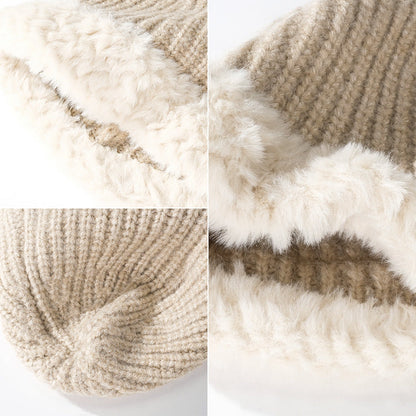 Color Block Padded Knit Plushed Bucket Hat