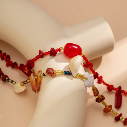 Boho Layered Shell Stone Bead Body Chain