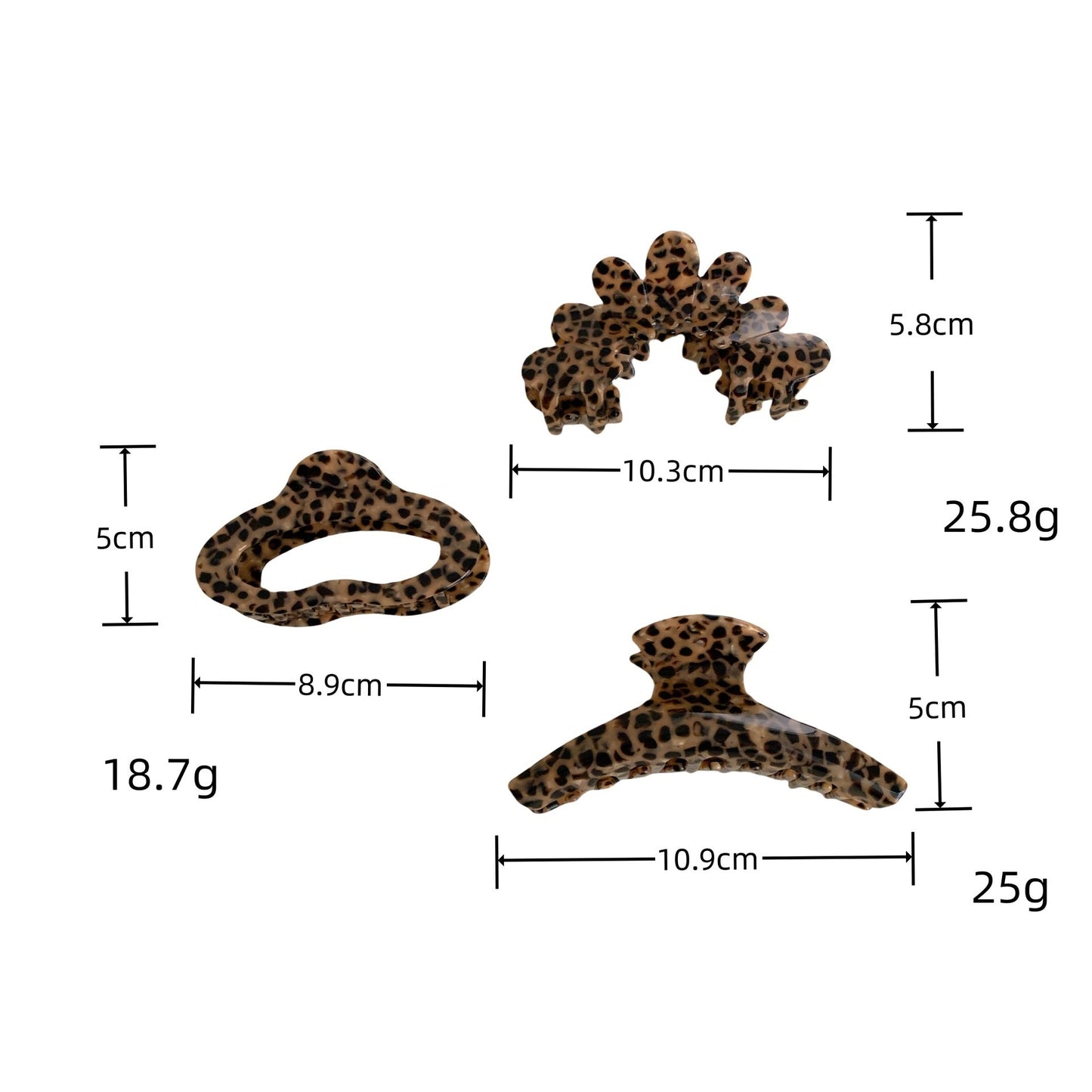 Leopard Print Hollow Geometric Acetate Hair Claw