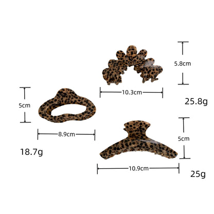 Leopard Print Hollow Geometric Acetate Hair Claw