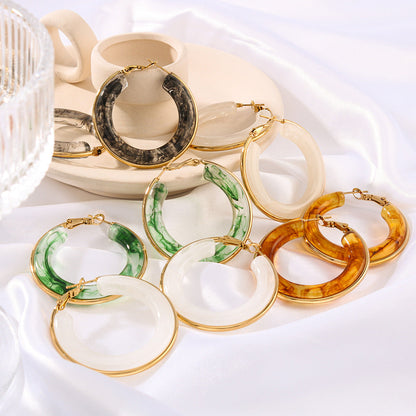 Vintage Acrylic Geometric Hoop Earrings