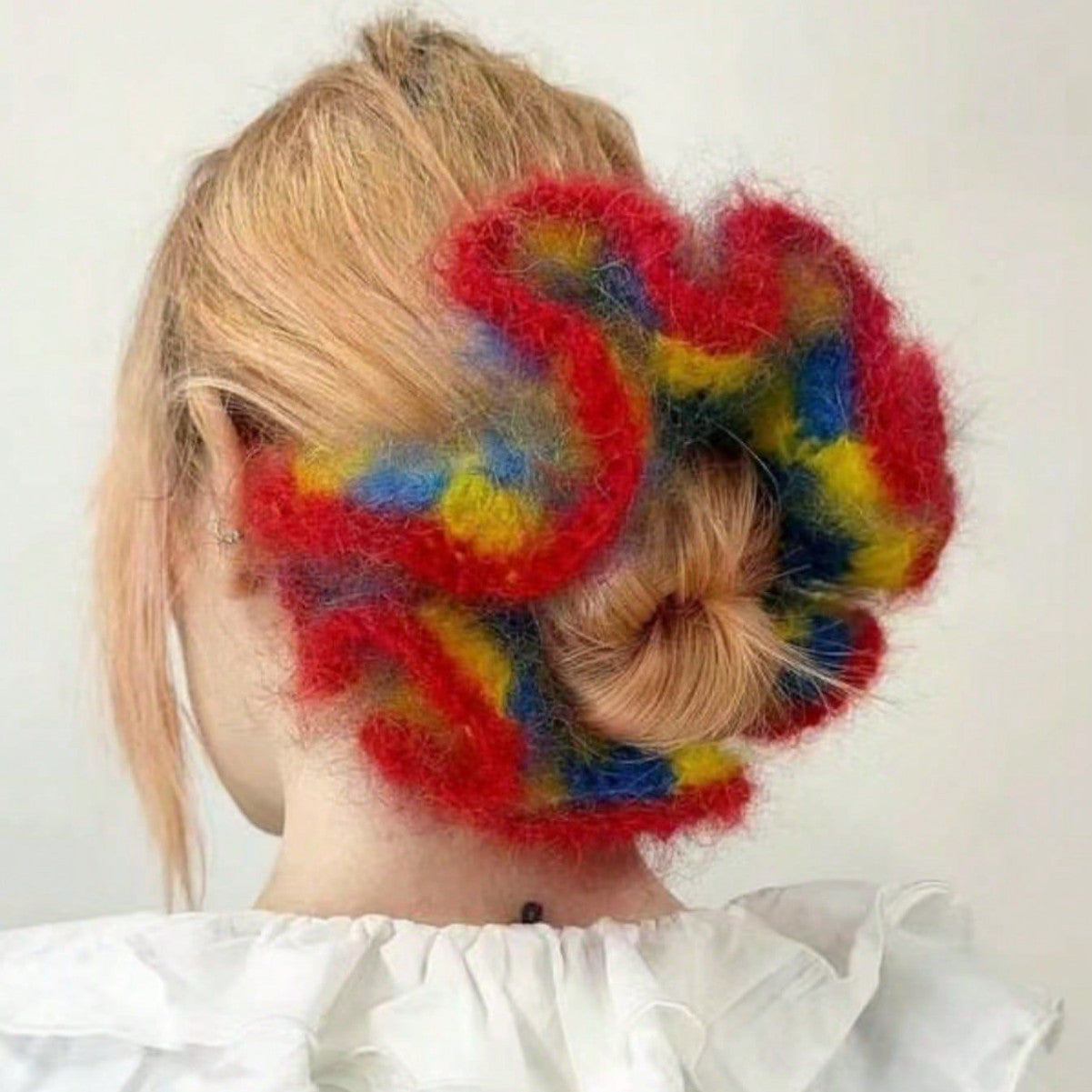 Color Contrast Handmade Knit Scrunchies