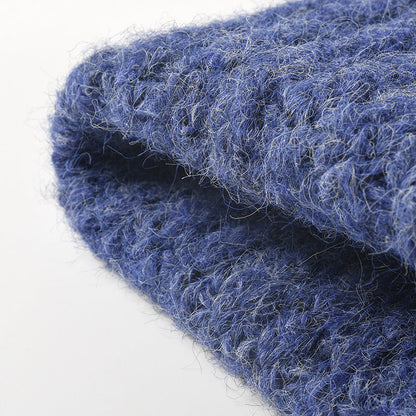 Simple Solid Color Knit Hat Lengthen Beanie