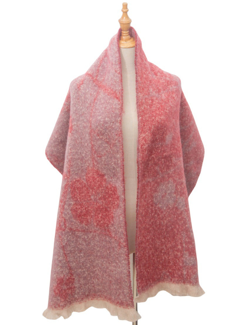 Contrasct Color Floral Print Scarves