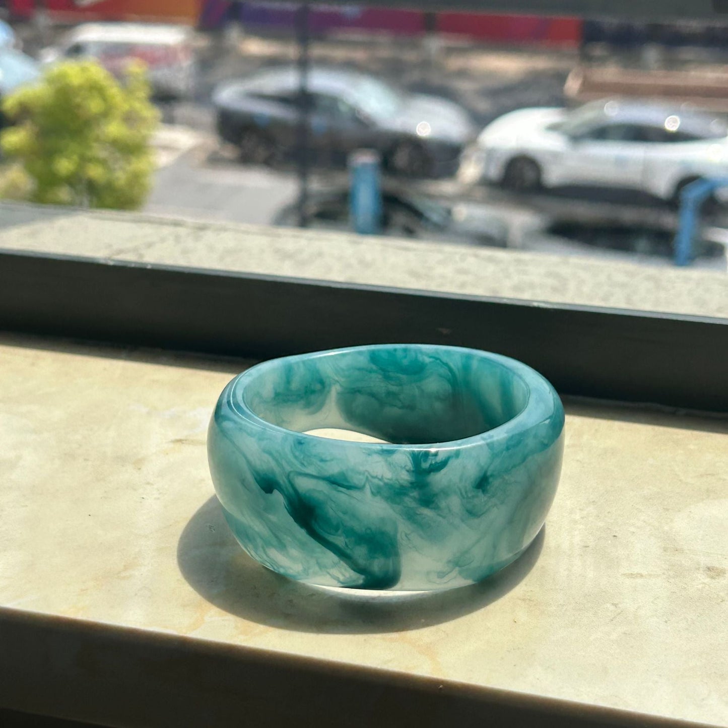 Minimalist Irregular Resin Wide Cuff Bracelet
