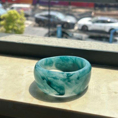 Minimalist Irregular Resin Wide Cuff Bracelet