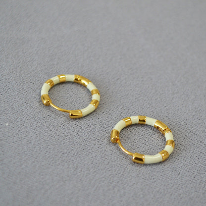 Simple Colourful Gold Plated Enamel Hoop Earrings