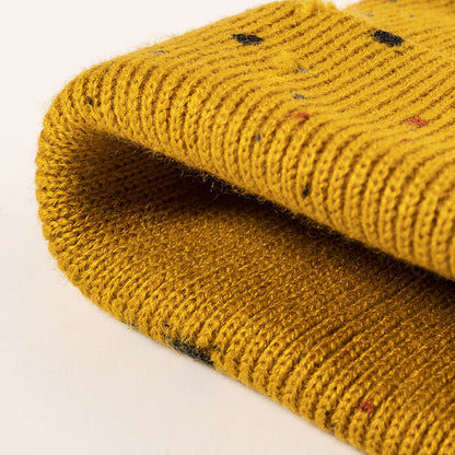 Colorful Irregular Dots Cuff Thick Knit Beanie
