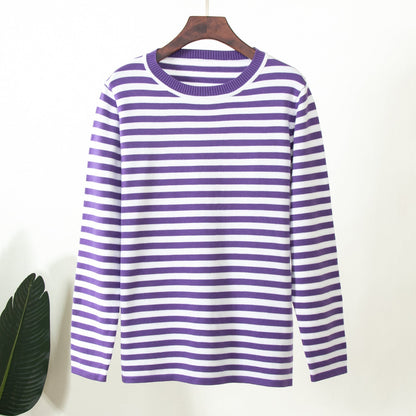 Round Collar Stripe Vintage Sweater