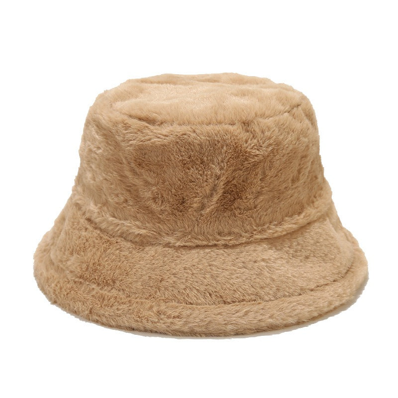 Simple Solid Color Thicken Winter Bucket Hat