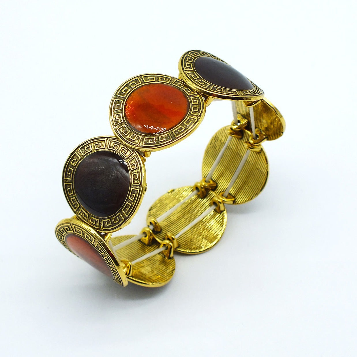 Retro Enamel Round Stretch Bangle Bracelet