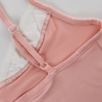 Bow Splicing Spaghetti String Loungewear Set