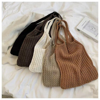 Simple Vintage Shoulder Bag Knit Tote Bag