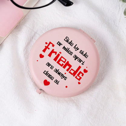 Pink Print Mini Foldable Makeup Mirror