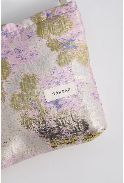 Vintage Floral Jacquard Portable Cosmetic Bag