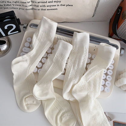 Solid Color Mesh Breathable Thin Socks
