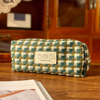 Simple Colorful Woven Pencil Case Pouch