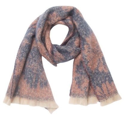 Floral Print Contrast Color Scarves