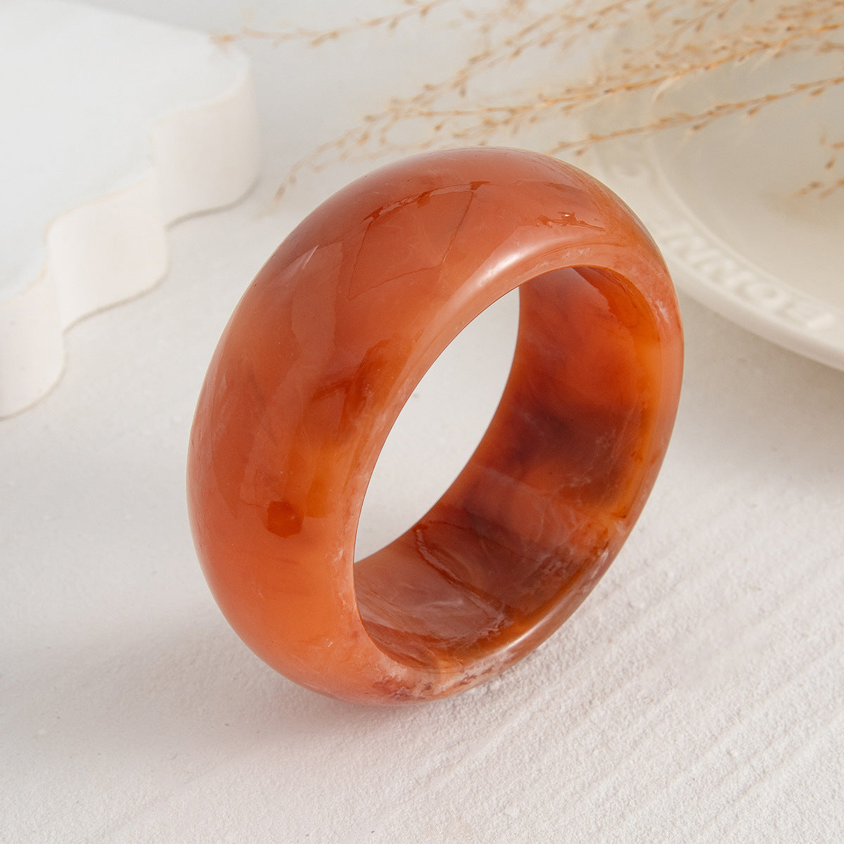 Wide Smooth Steet Acrylic Bracelets