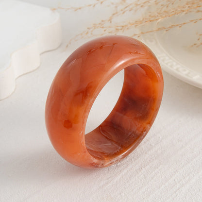 Wide Smooth Steet Acrylic Bracelets