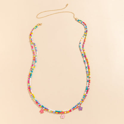 Colorful Bead Braided Flower Waist Chain