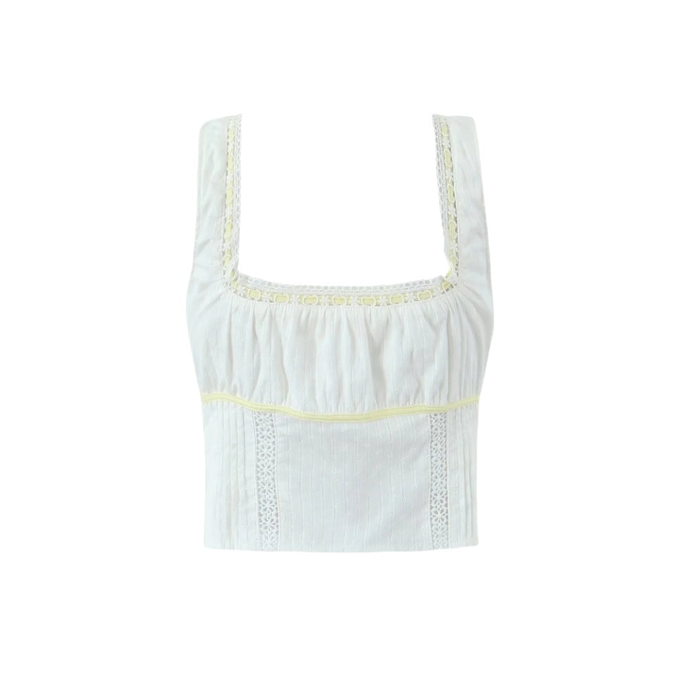 White Lace String Tie Flounce Sweet Set