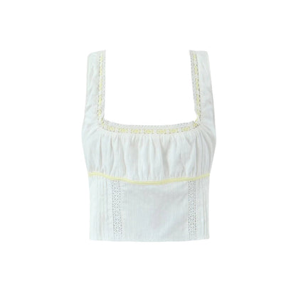 White Lace String Tie Flounce Sweet Set