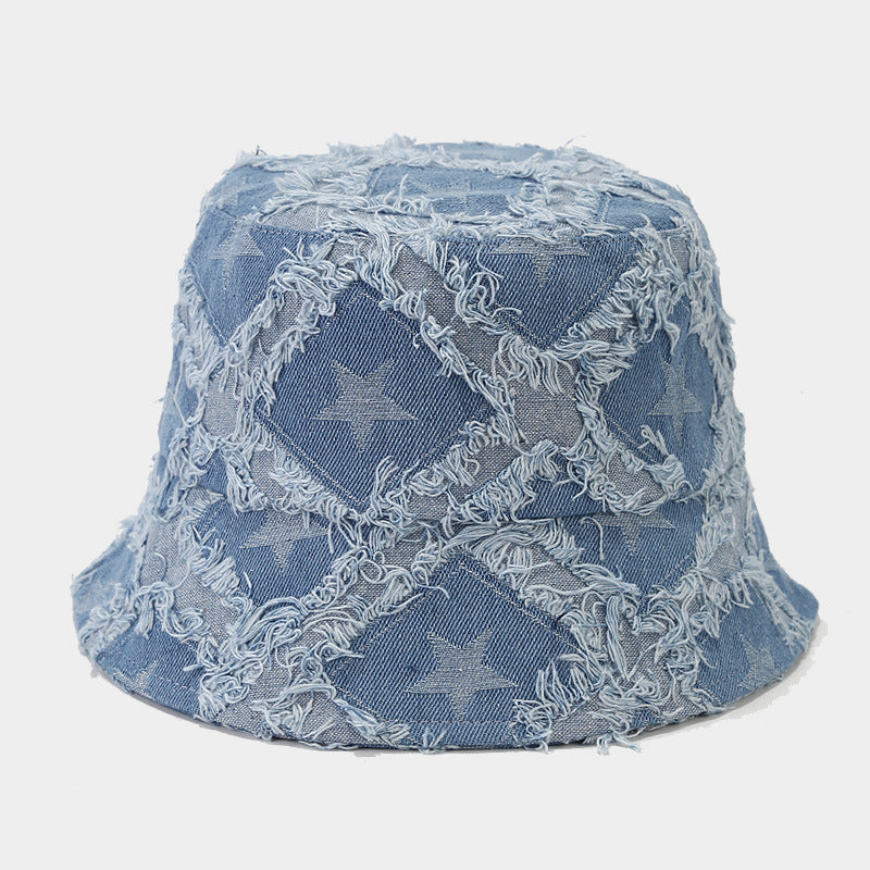 Star Pttern Fringe Edge Foldable Bucket Hat
