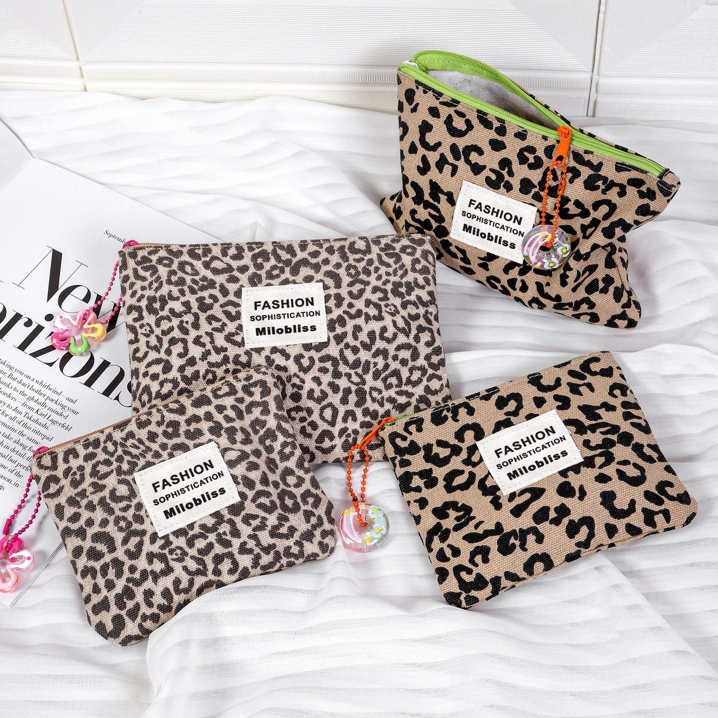 Leopard Print Portable Makeup Bag