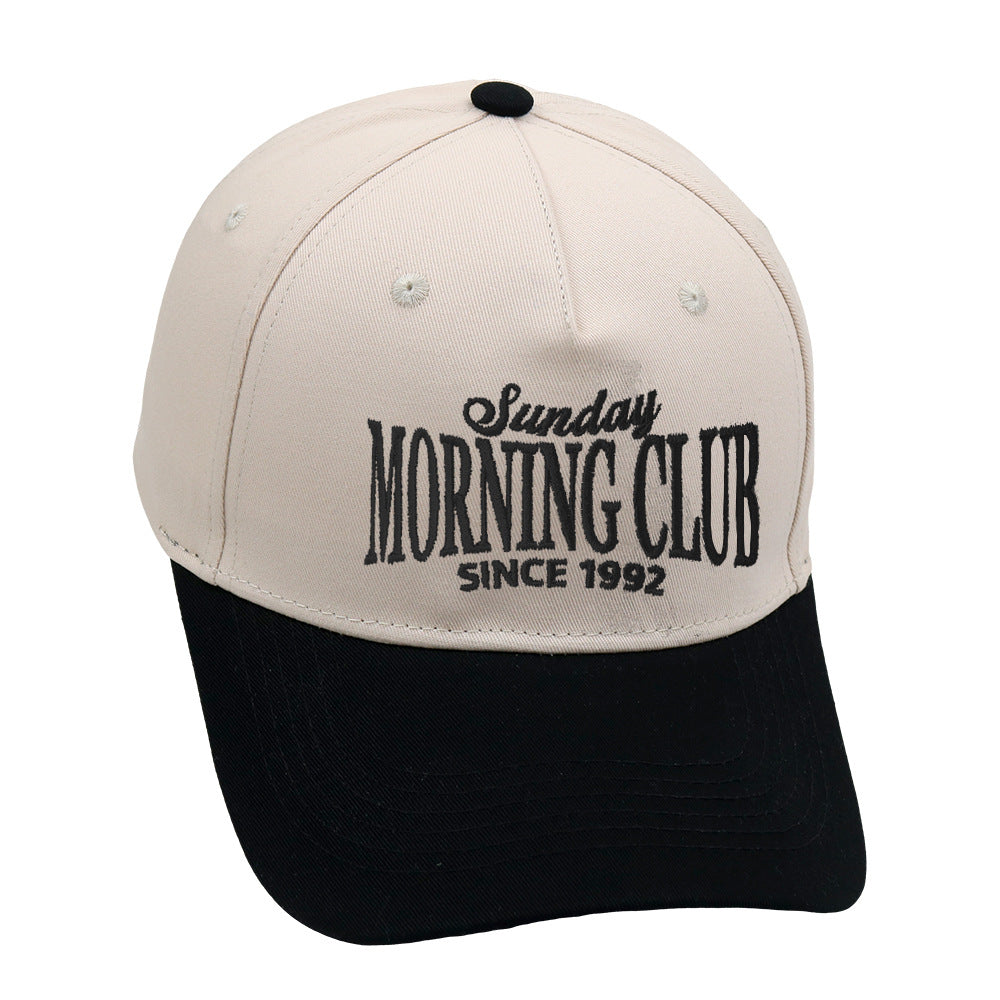 Casual Color Block Letter Embroidered Baseball Cap