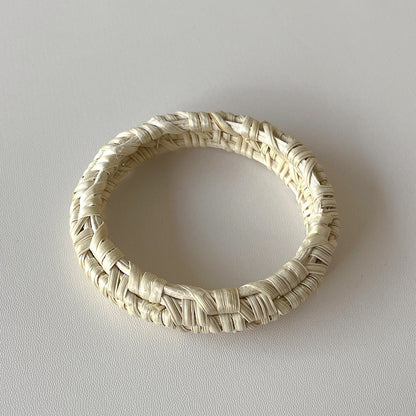 Vintage Straw Braided Round Bracelets