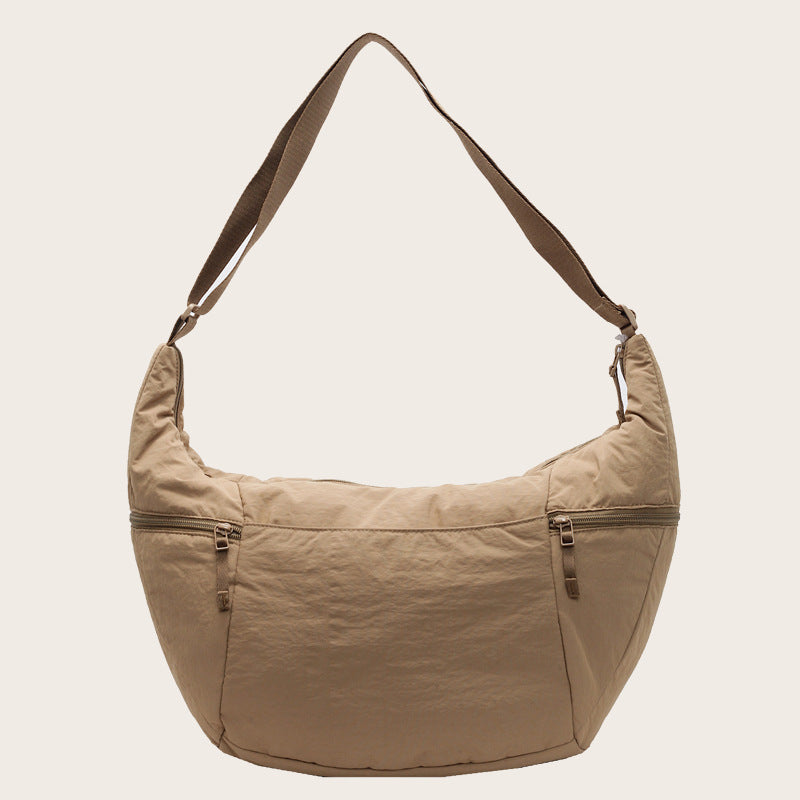 Casual Solid Color Nylon Shoulder Bag