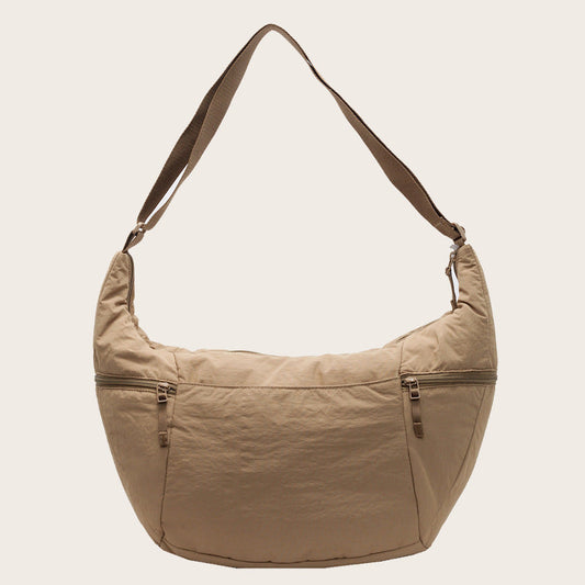 Casual Solid Color Nylon Shoulder Bag
