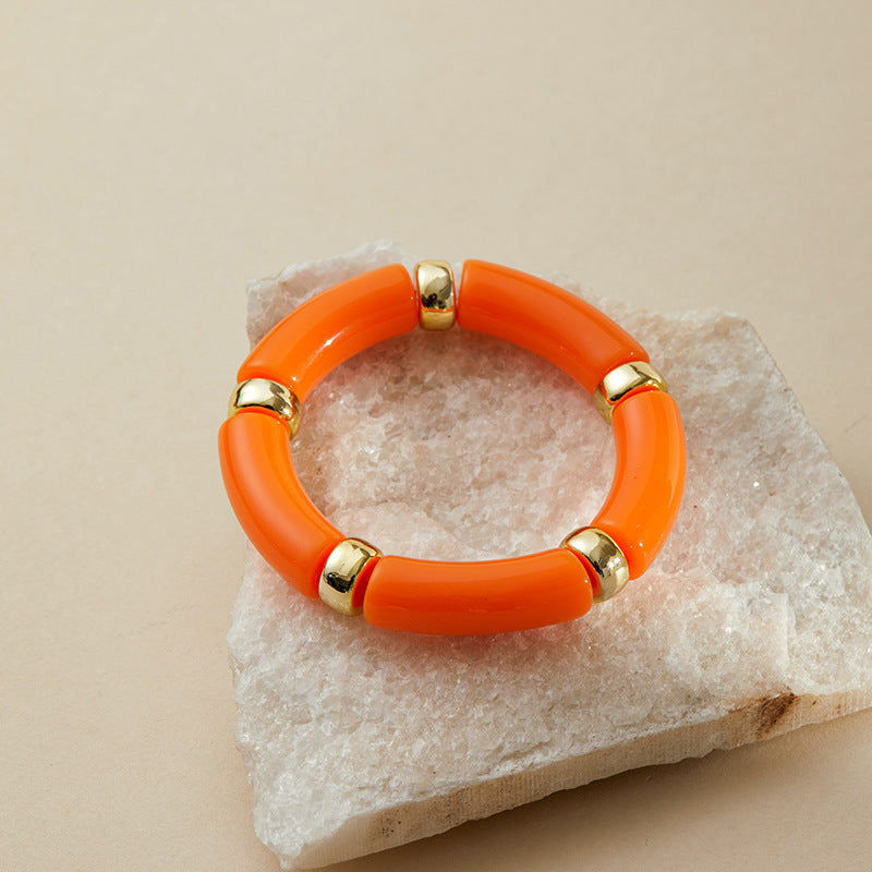 Color Block Irregular Acrylic Bracetets