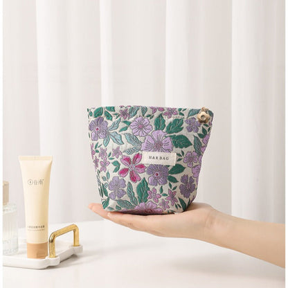 Colorful Embroidery Portable Cosmetic Bag