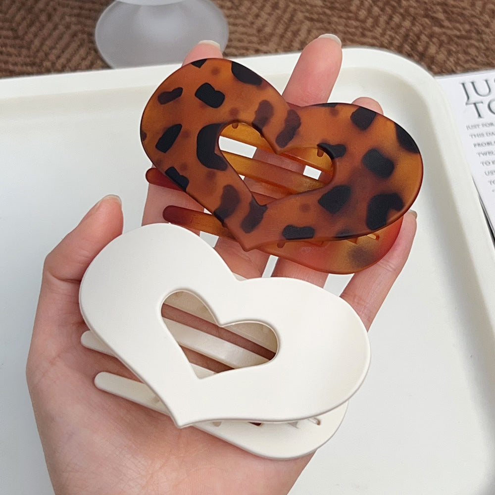 Stylish Flat Hair Heart Claw Clip