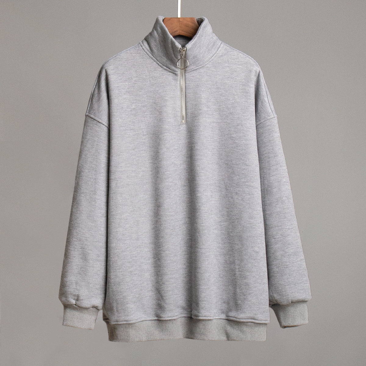 Loose Lapel Zipper Hoodie