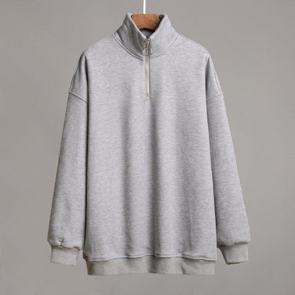 Loose Lapel Zipper Hoodie