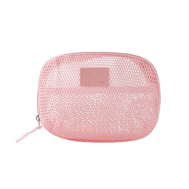 Solid Color Mesh Mini Make Up Bags