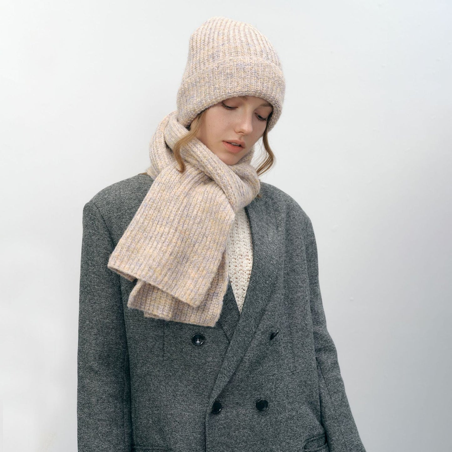 2+ Solid Color Knit Scarves Hats